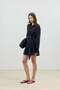 Black Modal Blend Striped Women's Shorts with Elastic Waist - 4