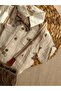 Baby Boy Summer Printed Shirt with Suspender Belt and Bow Tie Shorts Set - 4