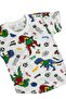 Boys' Cotton Summer Thin Fabric White Dinosaur Football Pattern Short Sleeve Shorts Pajama Set - 3