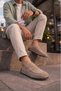 Jy0456 Rayn Laceless Genuine Suede Leather Men's Casual Cork Sole Loafer Classic Shoes Hdmt - Beige