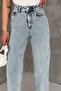Women's Star Stone Embroidered Mom Jean Pants - 7
