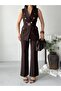 B Belt Detailed Gold Buttoned Vest Trousers Blazer Suit - 5