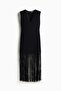 Fringed shoulder-pad dress - 5