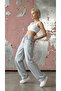 Hayal Light Gray Lycra-Free Palazzo Jean High Waist Premium Denim Pants - 4