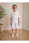 Boy's Judge Collar Striped Short Sleeve Shorts Set - 5