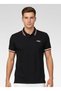 Men Sportswear Fit Short Sleeve Outdoor Polo Shirt, Black