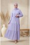 Beli Lace-Up Polka Dot Layered Dress 0283-03 Ice Blue - 3