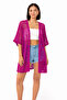 Women's Lace Look Mesh Kimono Pareo Cardigan - 2
