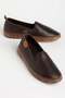 Genuine Leather Orthopedic Women's Casual Shoes Brown Laceless Transparent Sole - 4