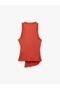 X Melis Ağazat - Double-Breasted V-Neck Sleeveless Blouse with Wrinkled Fabric Texture and Metal Accessories - 4