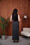 Beulwess Women's Maxi Length Elastic Waist Tulle Dark Gray Patterned Skirt - 7