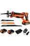 20 V Cordless Reciprocating Saw with Two 2.0 Ah Batteries, LED Work Light, Tool-Free Blade Change