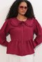 Women's Baby Collar Shirt Blouse 993 - Burgundy - 4