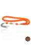 Orange Silver Tasseled Barrel Cut Zar Amber Prayer Beads 201025503