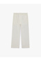 Cotton Pocketed Straight Wide Leg Embroidered Trousers - 4