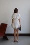 Women's White V-Neck Belt Detailed Stylish Buttoned Premium Quality Lined Summer Mini Shirt Dress - 2