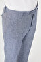 Gray Slim Fit Linen Blend Men's Trousers Light Navy Blue - 38364.26Y - 2