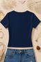 Women's Minimal Brown Heart Printed Basic Daily Use V-Neck Slim Fit Lycra T-Shirt - 3