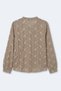 Mink Women's Tie Collar Floral Embroidered Balloon Sleeve Textured Shirt - 7