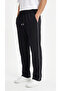 Men's Black Wide Leg Baggy Sweatpants with Side Piping and Back Pocket Detail - 3