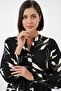 Women's Patterned Long Hijab Dress 1155 - Y.Black - 3