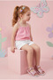 Glow Girls' Pink Color Sandals with Butterfly Figure and Sequin Detail - 4