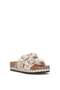 26Y217-9 Women's Stoned Flat Slippers Beige - 3