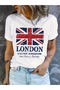 Unisex London Printed Oversize Crew Neck T-Shirt - 2
