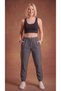 Women's Smoked Elastic Waistband 3-Pocket Zippered Parachute Sweat-Wicking Trousers with Back Pockets - 3