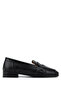Women's Genuine Leather Black Loafer Shoes