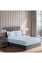 ® 3 Piece Fitted Sheet Set 160x200cm with 2 Pillow Cover, Hotel Luxury Supersoft, Sky Blue - 3