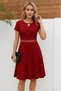 Women's Short Sleeve Round Neck Drop Detail Janjan Dress - 3