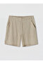 Lcw Everyday Beige Striped Women's Shorts with Elastic Waist - 5