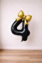 Gold Bow & Black 4 Number Foil Balloon Set