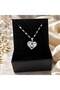 Women's Necklace with Double Heart Figure and Stones - Elegant Steel Necklace That Does Not Tarnish