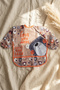 Tribal Bear Series Liquid-Proof Long Sleeve Baby Food and Activity Bib - Boho Design Crumb Pocket - 6