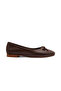 İst S01 Bow Detailed Genuine Leather Flat Sole Ballerinas - 3