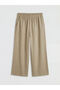 Trendlucky Women's Linen Look Trousers with Elastic Waist and Contrast Detail - 5