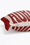 Aura Text Printed Fringed Cushion Cover - Red Tasseled Typographic Pillow Cover - 6