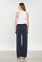 Women's striped loose sweatpants with elastic waist - smoke - 5