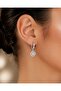 Zircon Stone Stainless Steel Earrings - Baguette Stone Square Pendant Earrings - 2