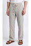 Men's Gray Comfortable Fit Linen Muslin Trousers Lightweight Casual Thin Fabric with Back Pockets - 6