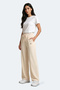 Katka Women's Wide Leg Ecru Sweatpants - 2