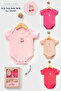 4-Piece Girls' Embroidered Snap Fastener Short-Sleeved Boxed Bodysuit Set