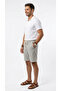 Men's Gray Linen Muslin Shorts Lightweight Casual Thin Fabric with Back Pockets - 4
