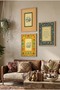 Allah and Muhammad Worded Ayetel Kursi Written Triple Wooden Tabletop Natural Wood Framed Home and Business Tabletop - 3