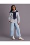 Senior Girls White Striped Shirt With Scarf - 2