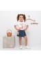 Alt Top- Cherry Printed Bow Detailed Denim Set 2-Piece- Girls- White Salmon - 4