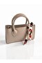 Women's Cream Stylish Daily Hand and Shoulder Bag with Mini Shawl Accessory - 6