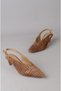 Seç 5132-1 Genuine Leather Heel-Spanned Women's Shoes (Heel Height: 5 cm) Si̇garo - 5